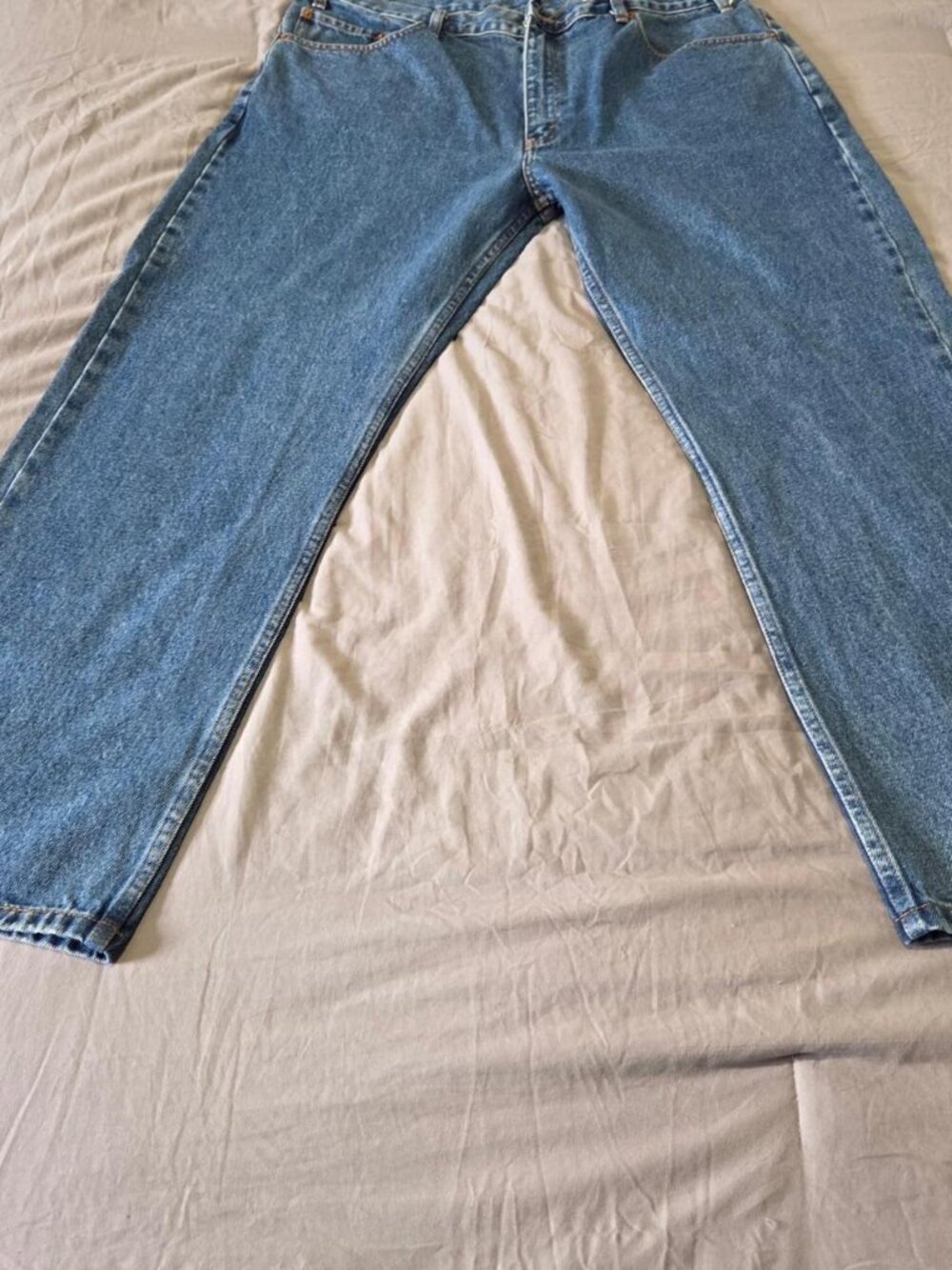 Levis 505 Regular Fit Straight Leg Jeans Blue Medium Wash 40 x 30 100 Cotton